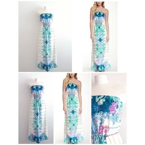 Pink Owl Beautiful Strapless Summer Maxi Dress